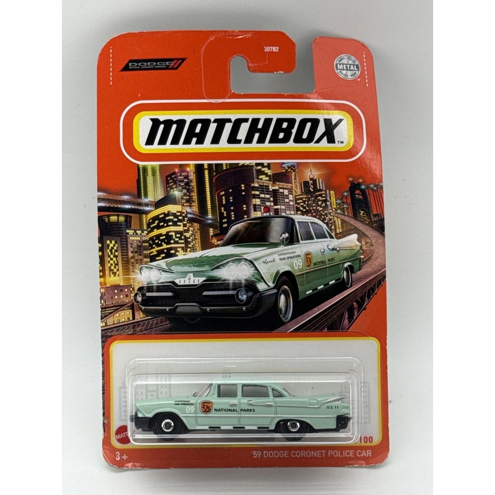 Matchbox 59 Dodge Coronet Police Diecast Car 1:64 Scale Green Metal Toy